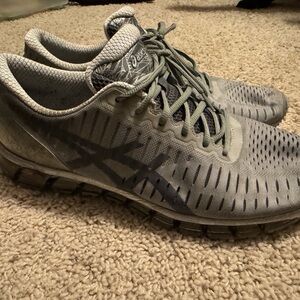 Asics Gray Athletic Shoes with Textured Upper and Lightweight Midsole